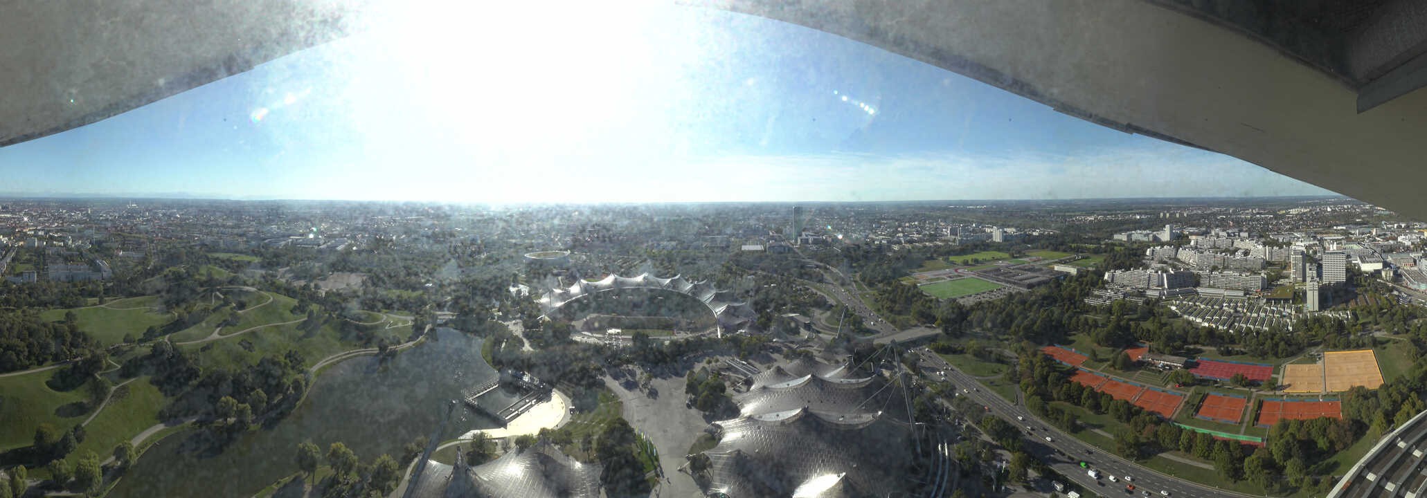 Archiv Foto Webcam München: Panorama Olympiastadion und Olympiapark
