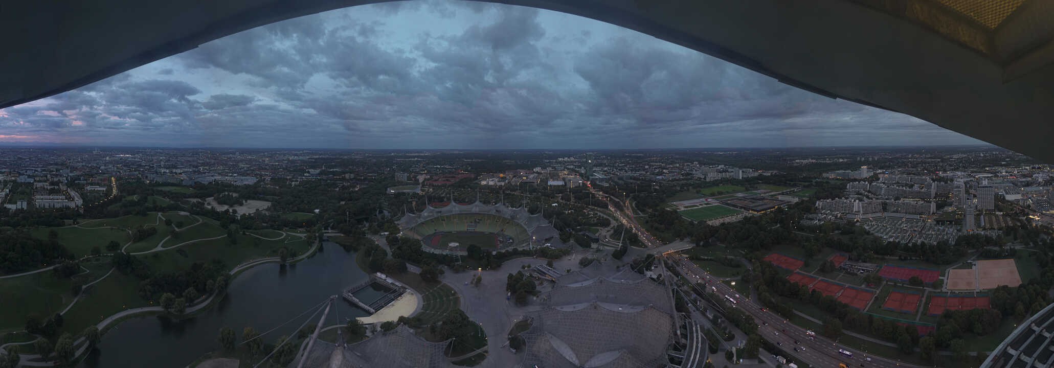 Archiv Foto Webcam München: Panorama Olympiastadion und Olympiapark