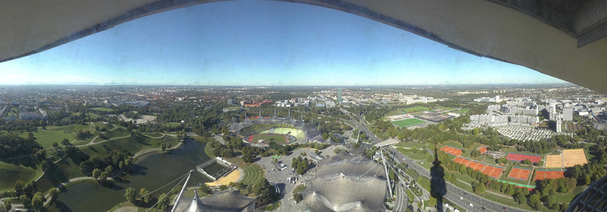 Archiv Foto Webcam München: Panorama Olympiastadion und Olympiapark