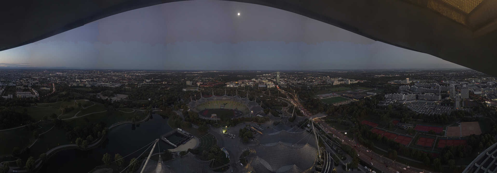 Archiv Foto Webcam München: Panorama Olympiastadion und Olympiapark