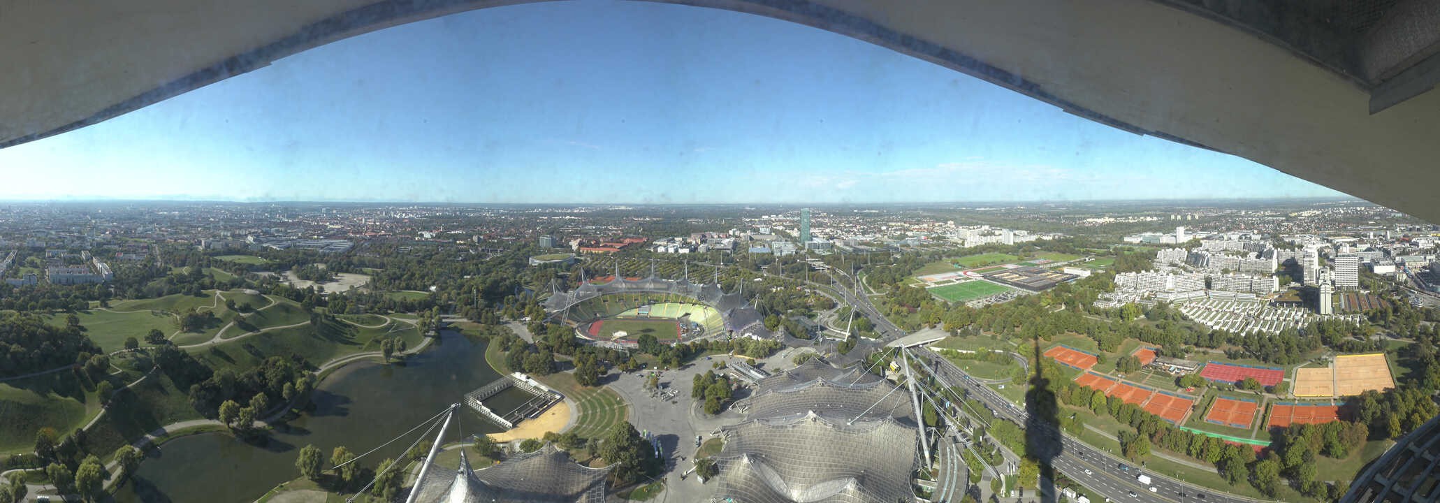 Archiv Foto Webcam München: Panorama Olympiastadion und Olympiapark