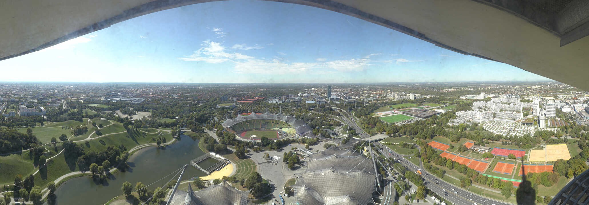 Archiv Foto Webcam München: Panorama Olympiastadion und Olympiapark