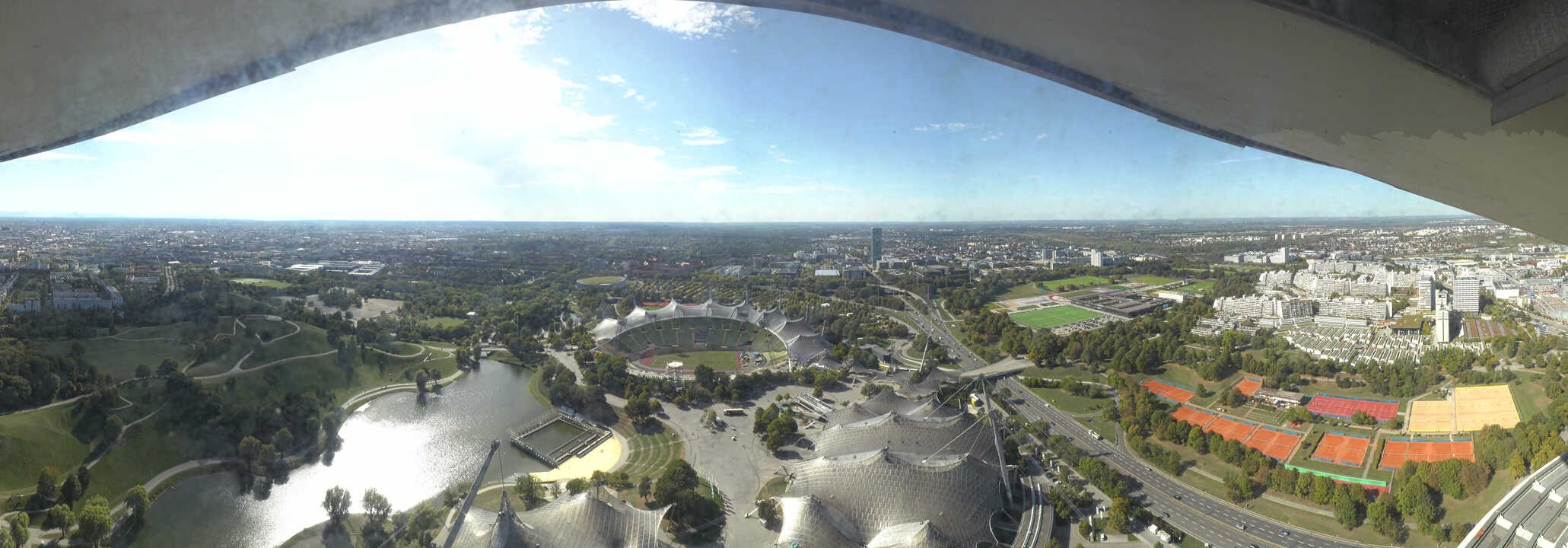Archiv Foto Webcam München: Panorama Olympiastadion und Olympiapark