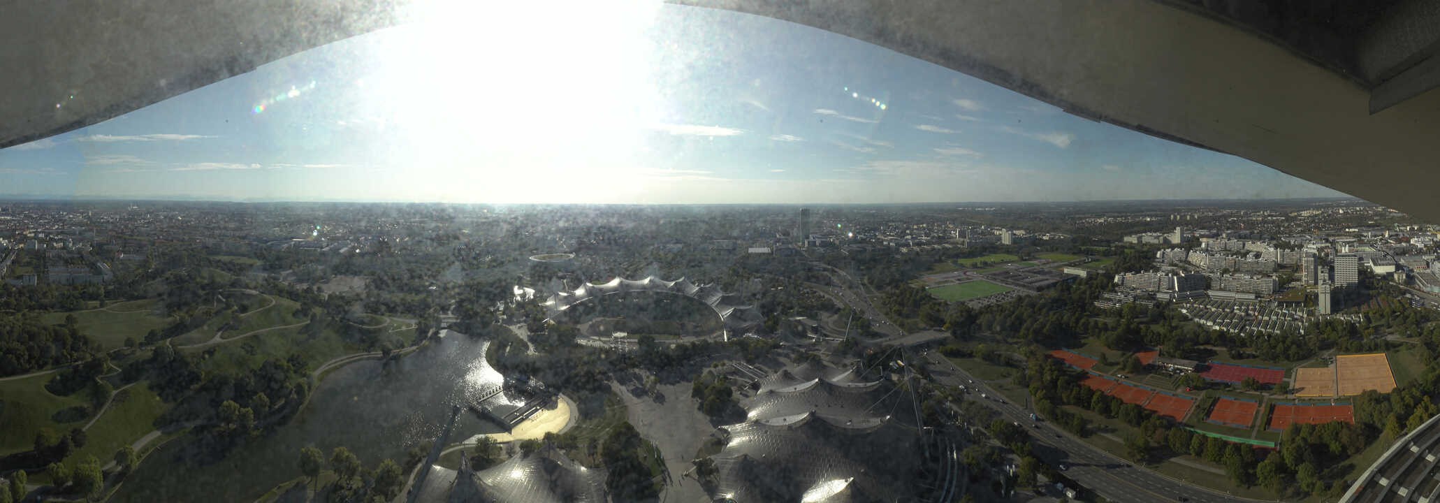 Archiv Foto Webcam München: Panorama Olympiastadion und Olympiapark