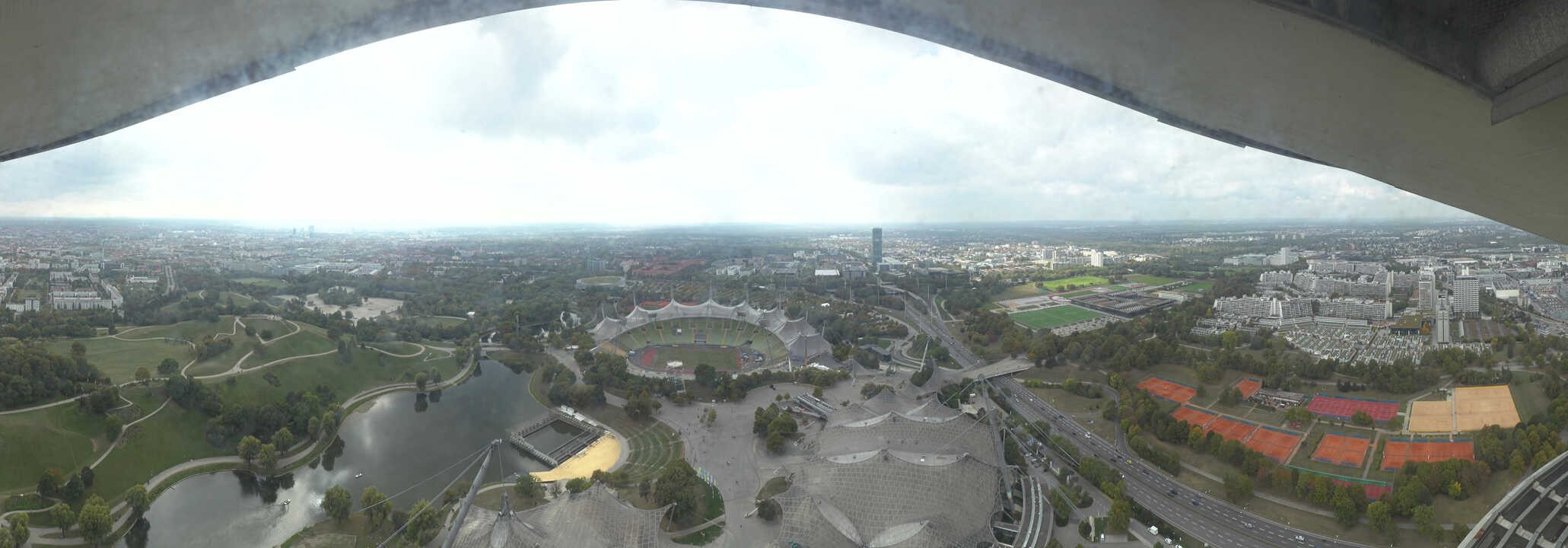 Archiv Foto Webcam München: Panorama Olympiastadion und Olympiapark