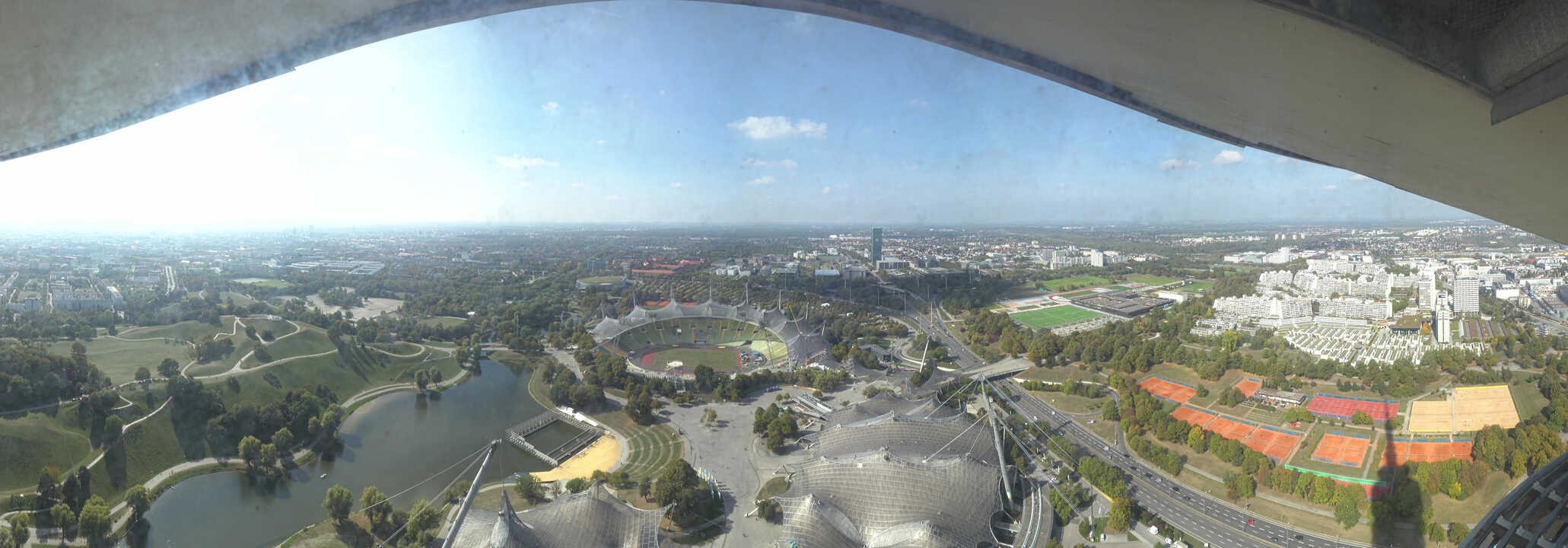 Archiv Foto Webcam München: Panorama Olympiastadion und Olympiapark