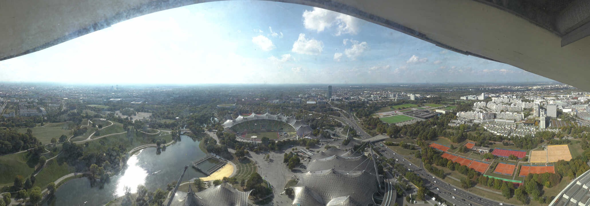 Archiv Foto Webcam München: Panorama Olympiastadion und Olympiapark