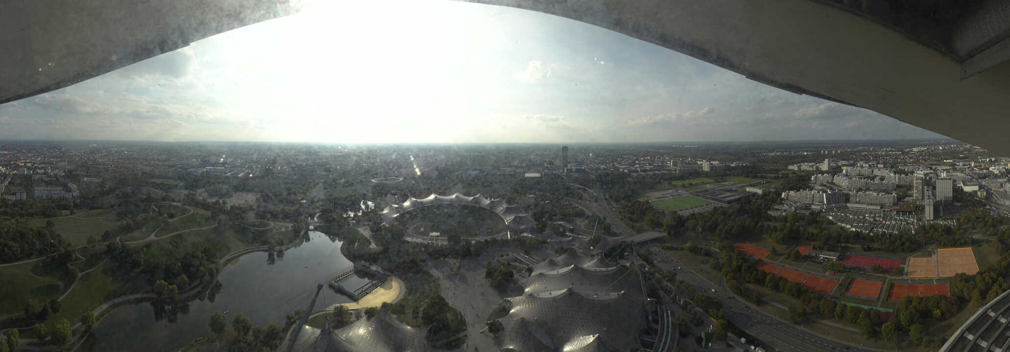Archiv Foto Webcam München: Panorama Olympiastadion und Olympiapark