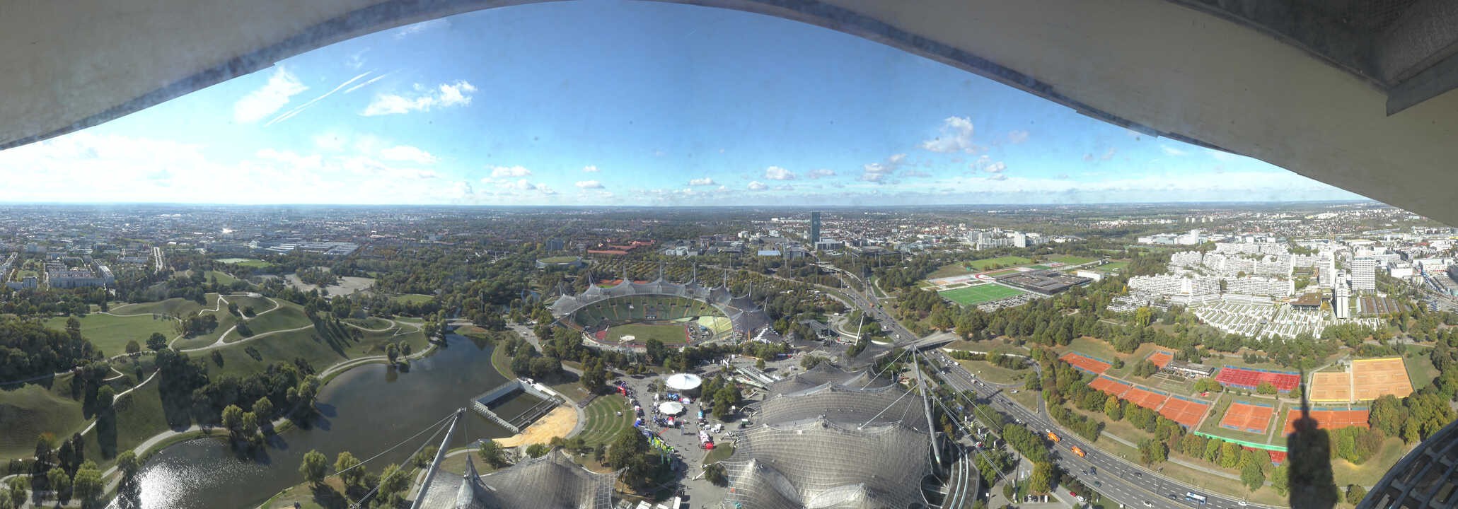 Archiv Foto Webcam München: Panorama Olympiastadion und Olympiapark