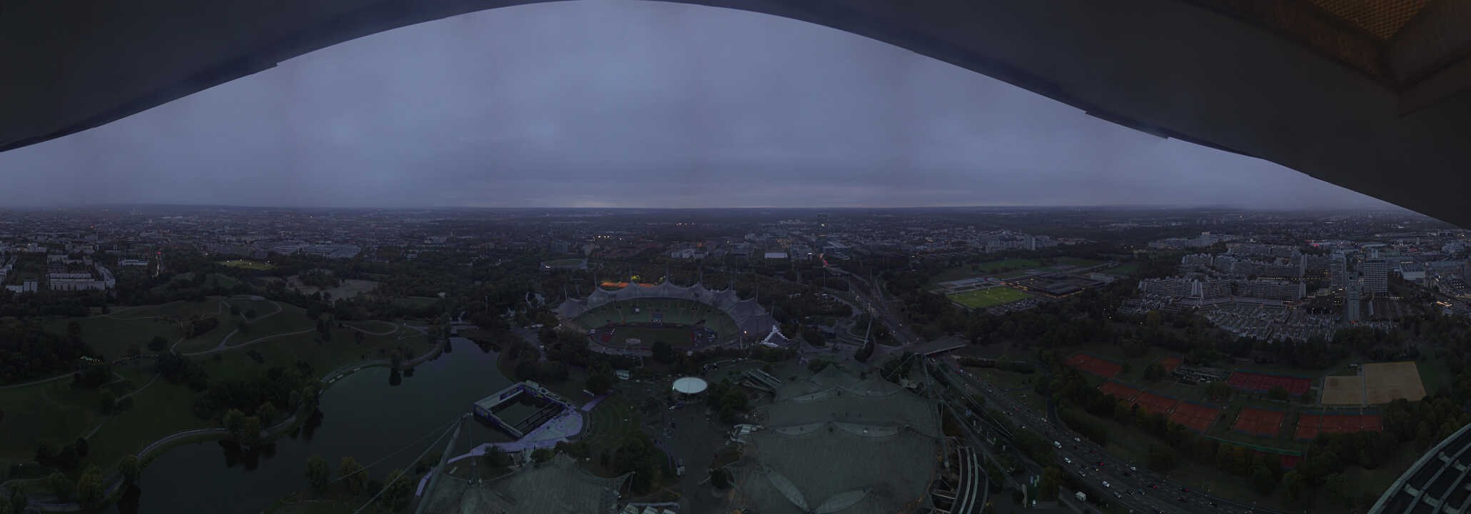 Archiv Foto Webcam München: Panorama Olympiastadion und Olympiapark