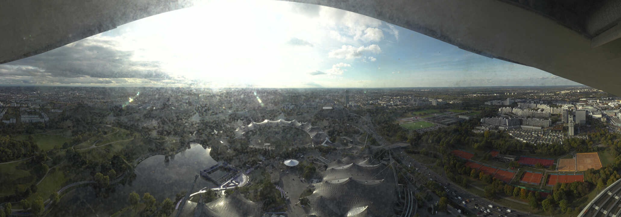 Archiv Foto Webcam München: Panorama Olympiastadion und Olympiapark