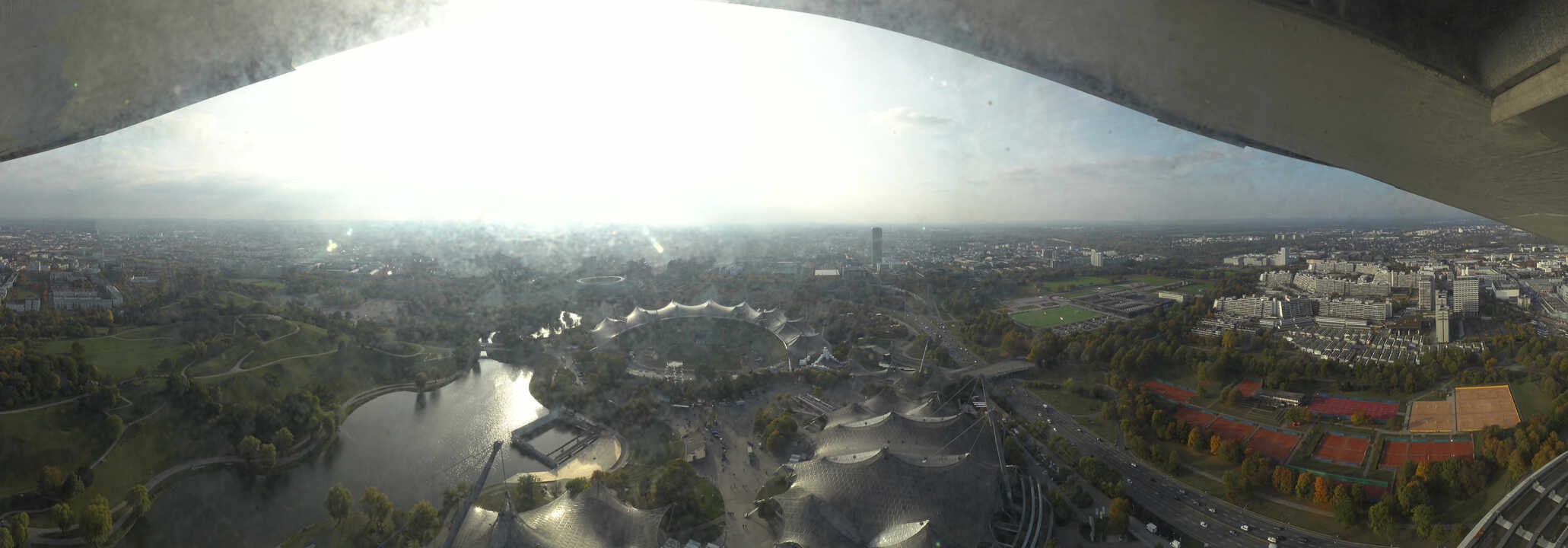 Archiv Foto Webcam München: Panorama Olympiastadion und Olympiapark