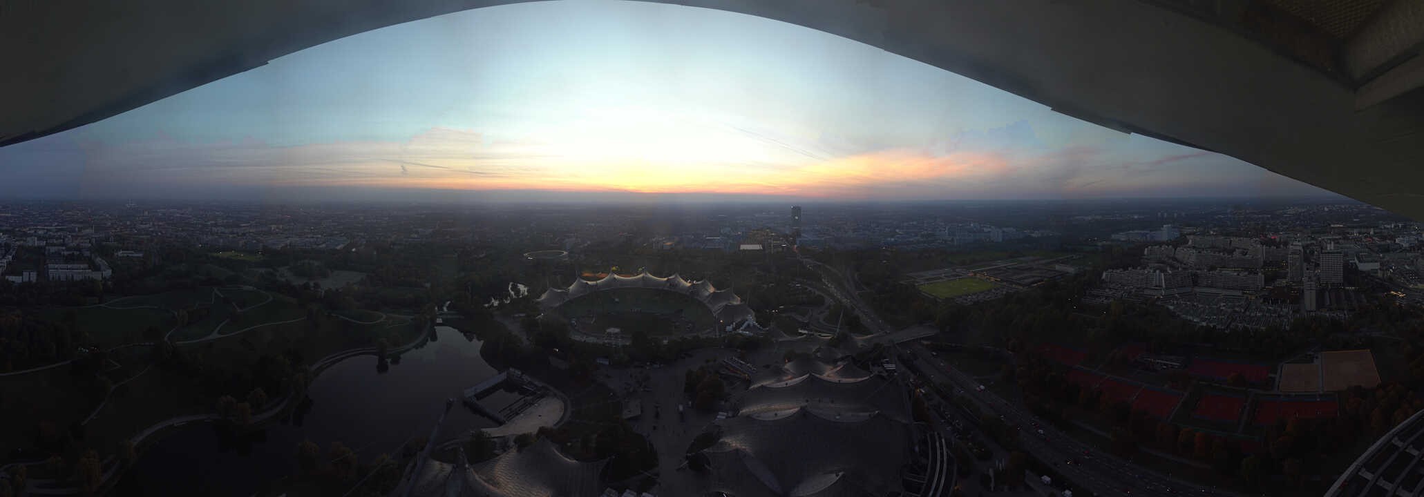 Archiv Foto Webcam München: Panorama Olympiastadion und Olympiapark