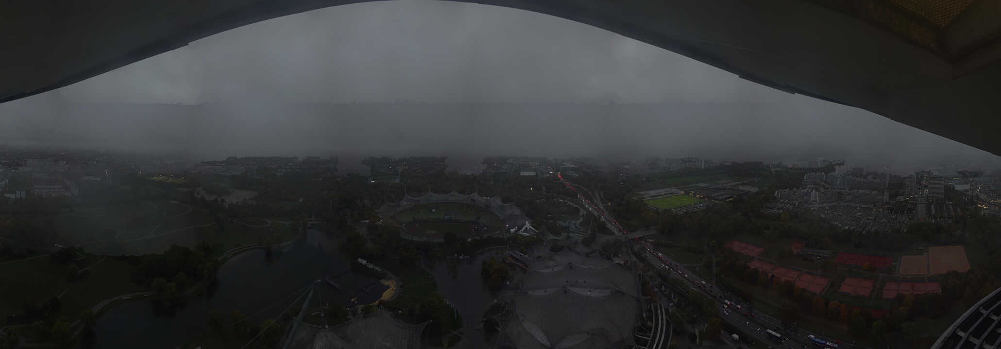 Archiv Foto Webcam München: Panorama Olympiastadion und Olympiapark