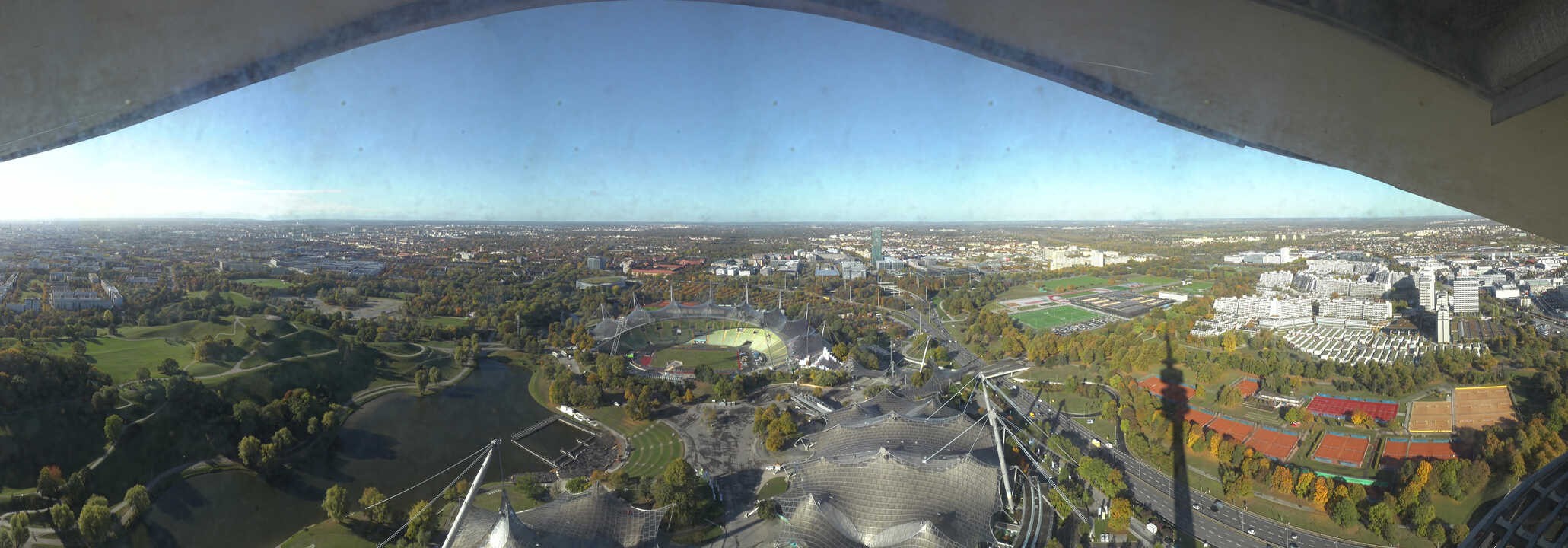 Archiv Foto Webcam München: Panorama Olympiastadion und Olympiapark