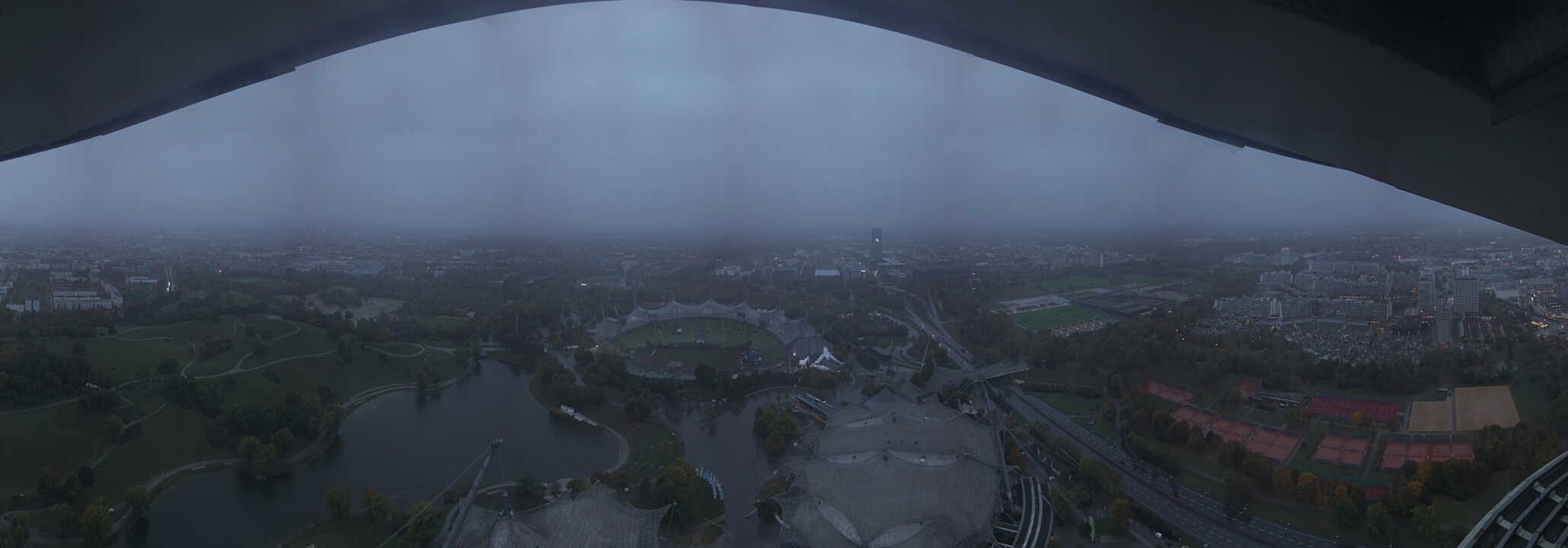Archiv Foto Webcam München: Panorama Olympiastadion und Olympiapark