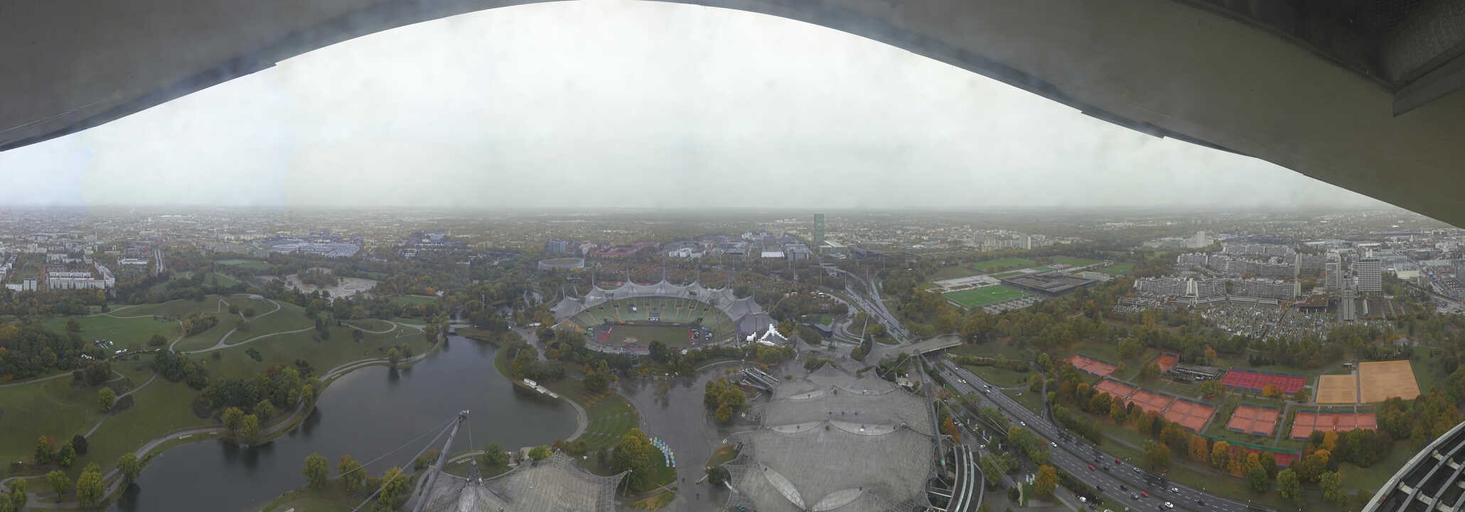 Archiv Foto Webcam München: Panorama Olympiastadion und Olympiapark