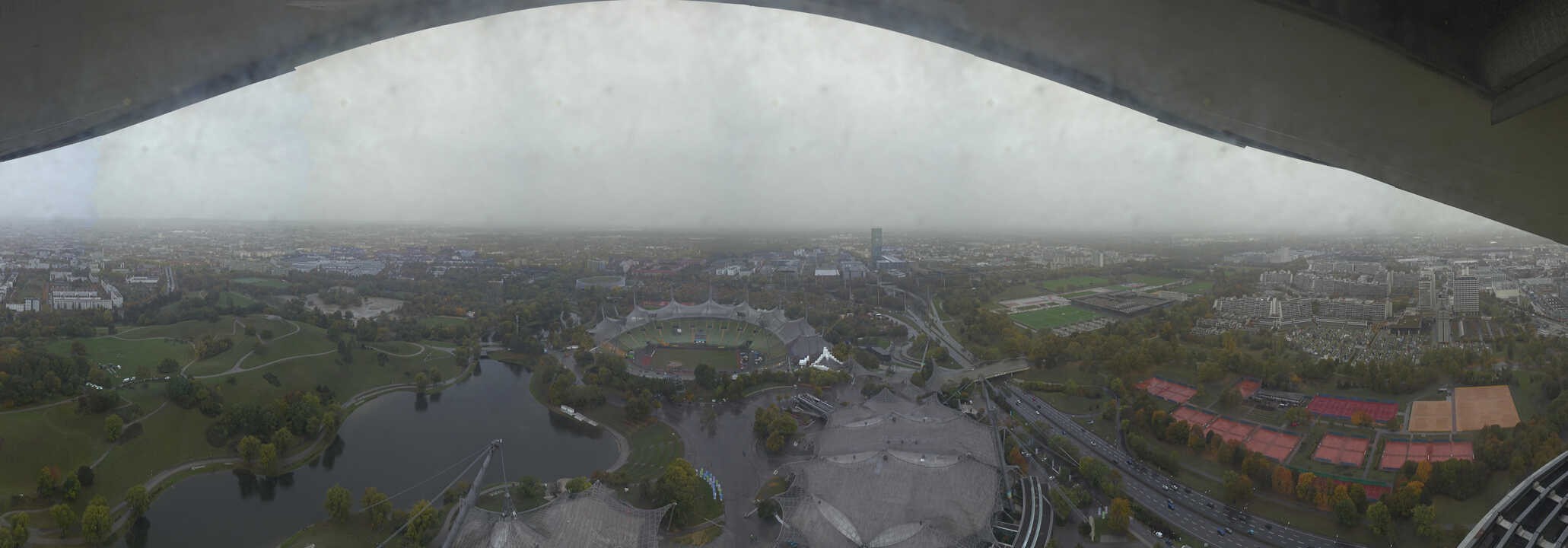 Archiv Foto Webcam München: Panorama Olympiastadion und Olympiapark