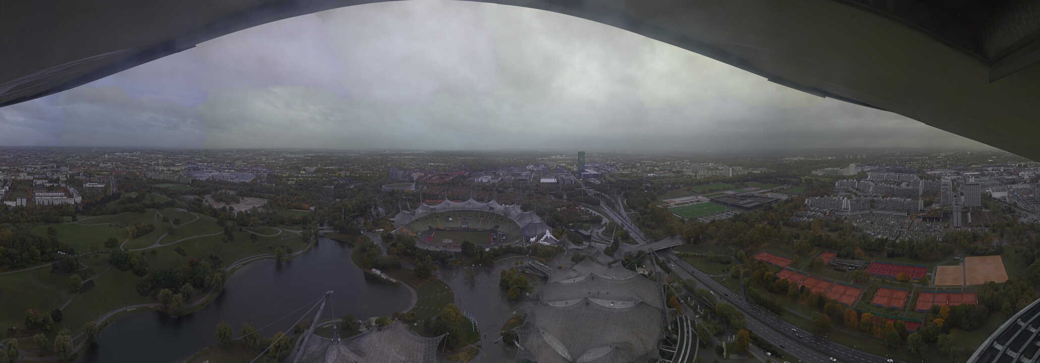 Archiv Foto Webcam München: Panorama Olympiastadion und Olympiapark