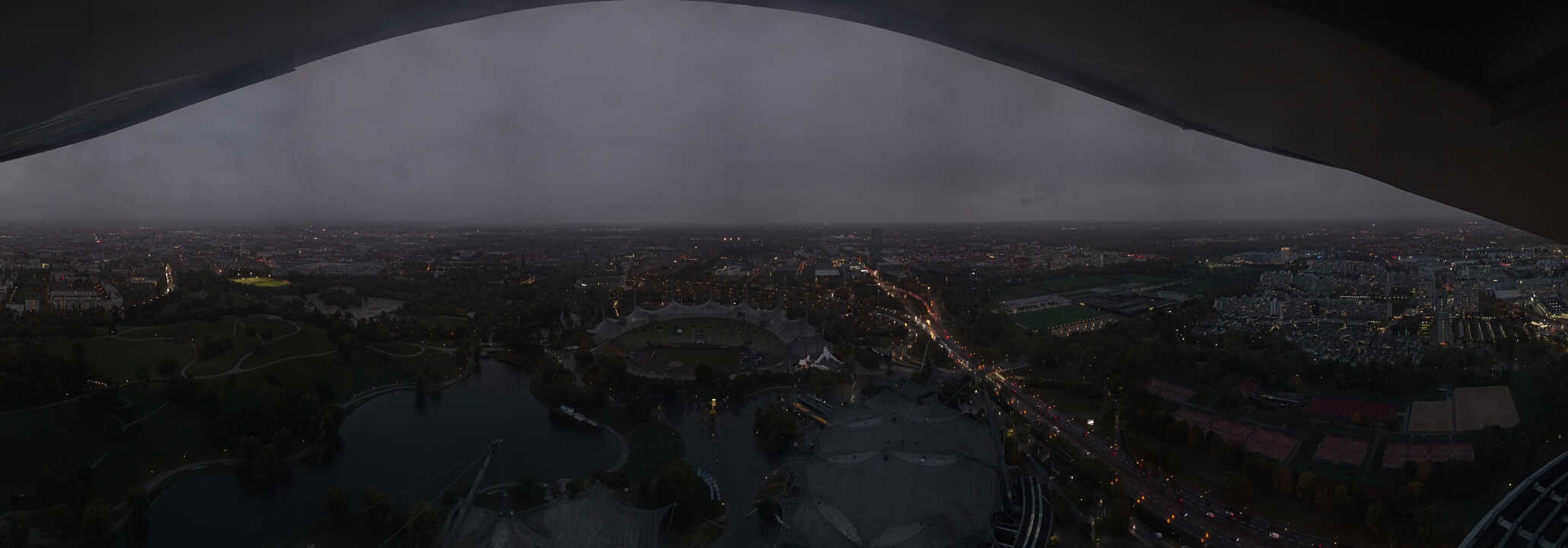 Archiv Foto Webcam München: Panorama Olympiastadion und Olympiapark