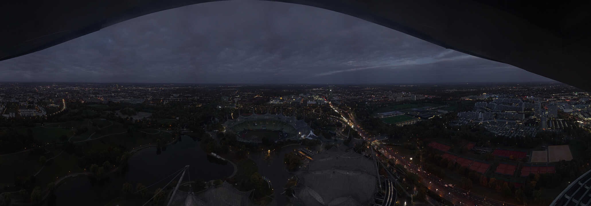 Archiv Foto Webcam München: Panorama Olympiastadion und Olympiapark