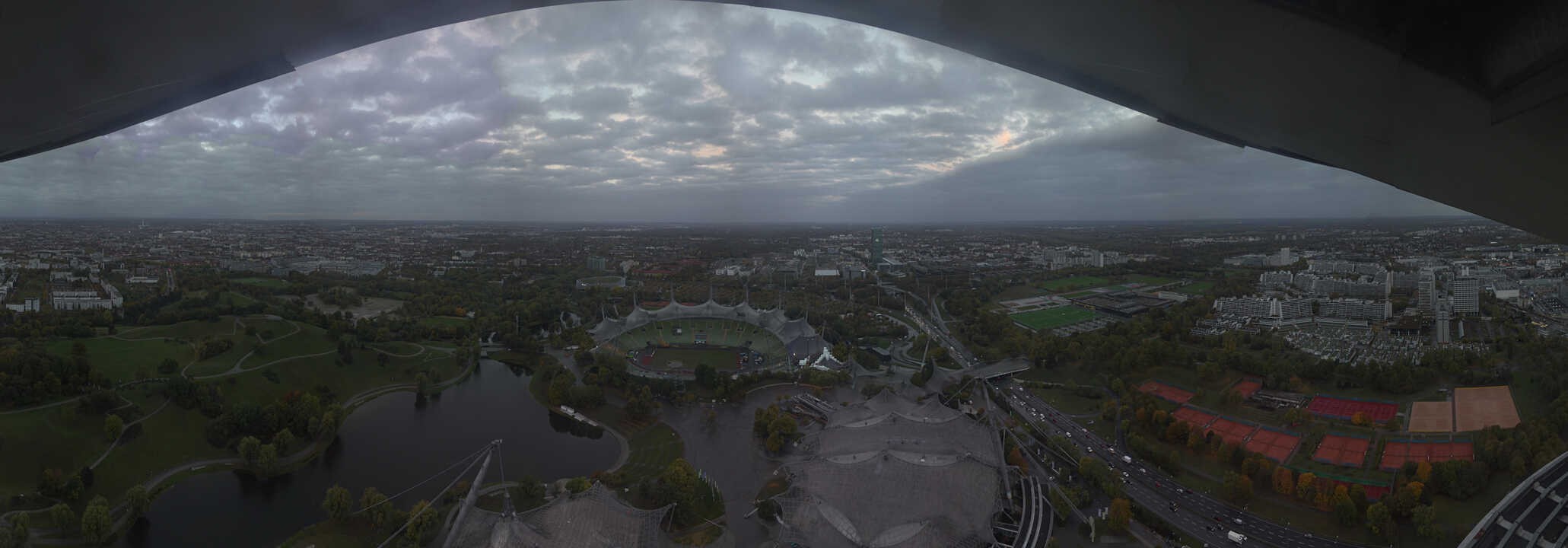 Archiv Foto Webcam München: Panorama Olympiastadion und Olympiapark