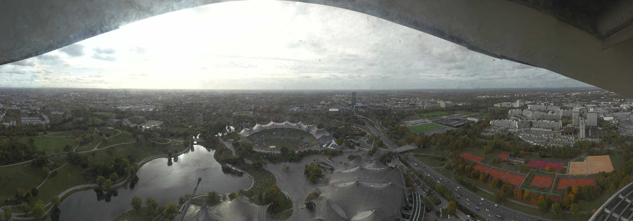 Archiv Foto Webcam München: Panorama Olympiastadion und Olympiapark