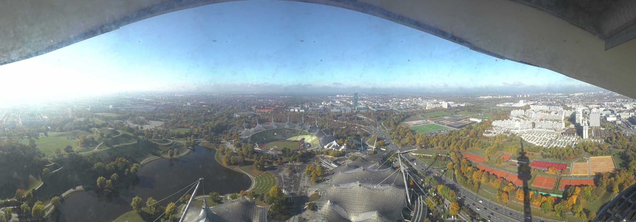 Archiv Foto Webcam München: Panorama Olympiastadion und Olympiapark
