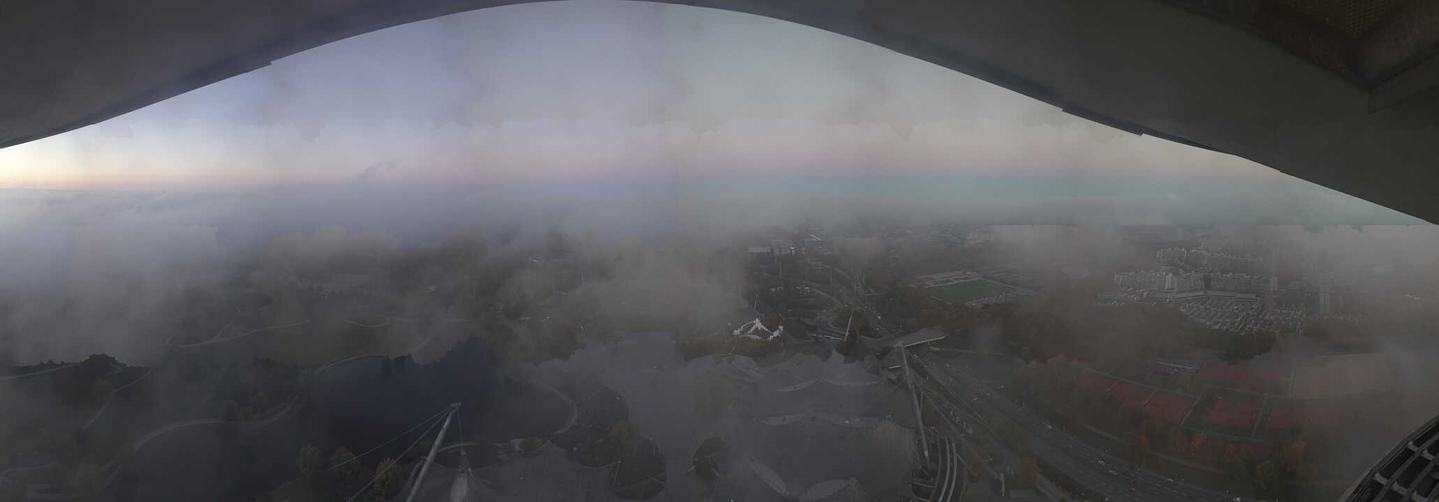 Archiv Foto Webcam München: Panorama Olympiastadion und Olympiapark