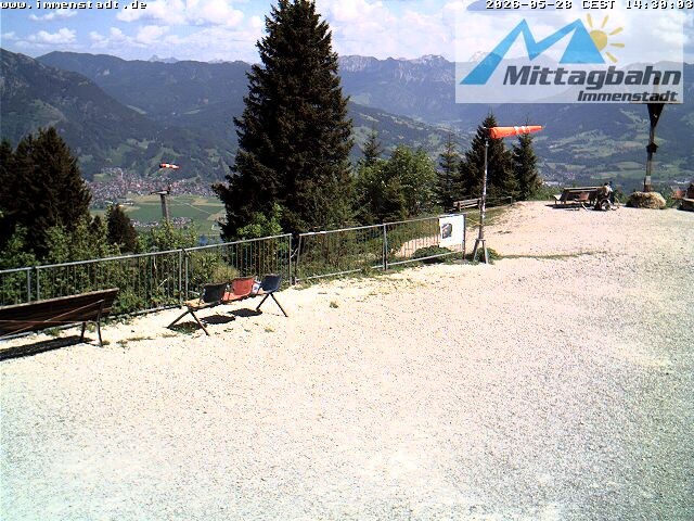 Archiv Foto Webcam Immenstadt: Mittaggipfel (Blick ins Illertal)