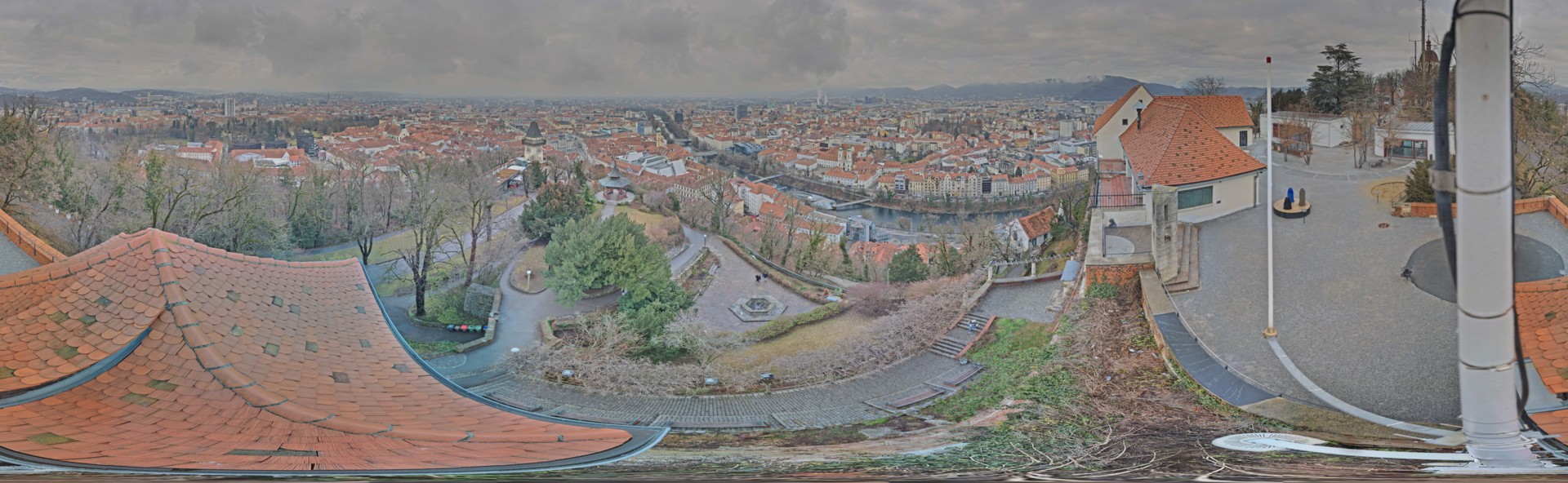 Archiv Foto Webcam Graz: Panorama vom Schlossberg