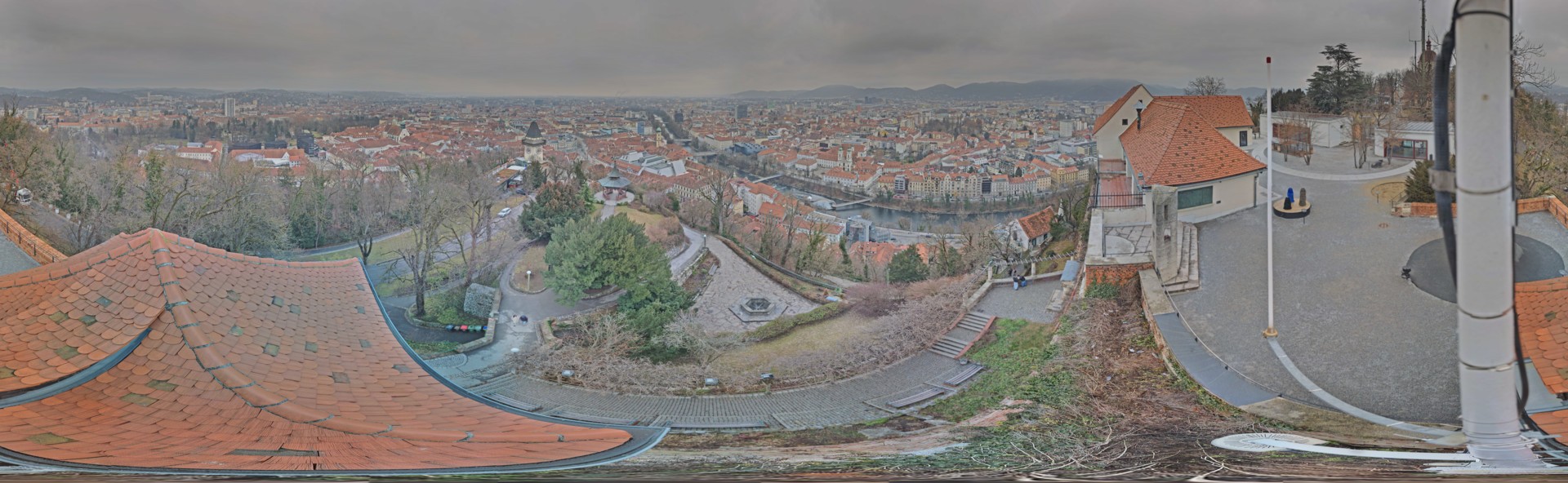 Archiv Foto Webcam Graz: Panorama vom Schlossberg