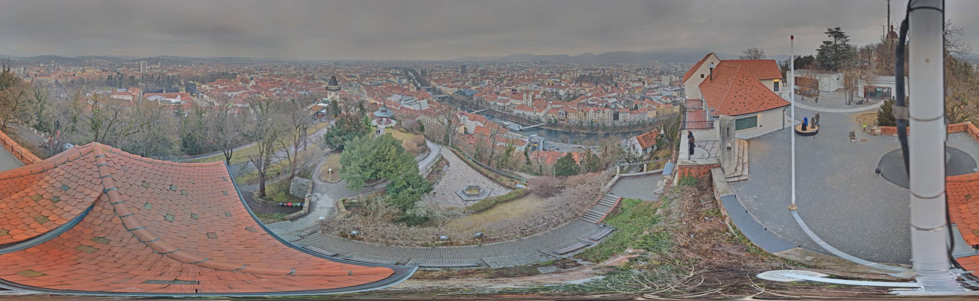 Archiv Foto Webcam Graz: Panorama vom Schlossberg