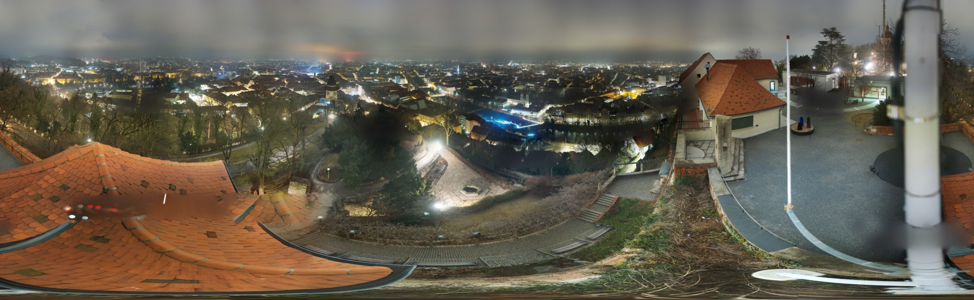 Archiv Foto Webcam Graz: Panorama vom Schlossberg