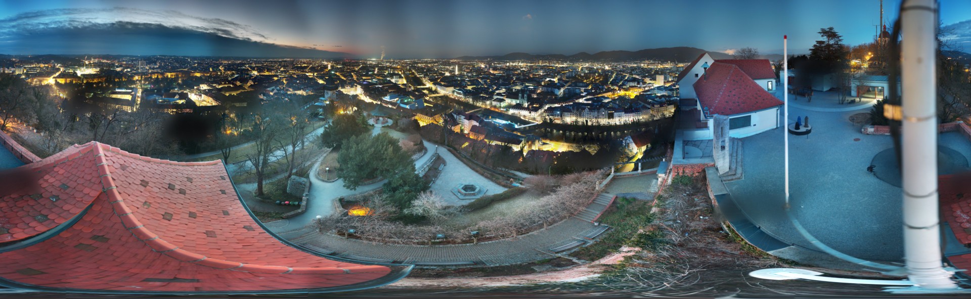 Archiv Foto Webcam Graz: Panorama vom Schlossberg