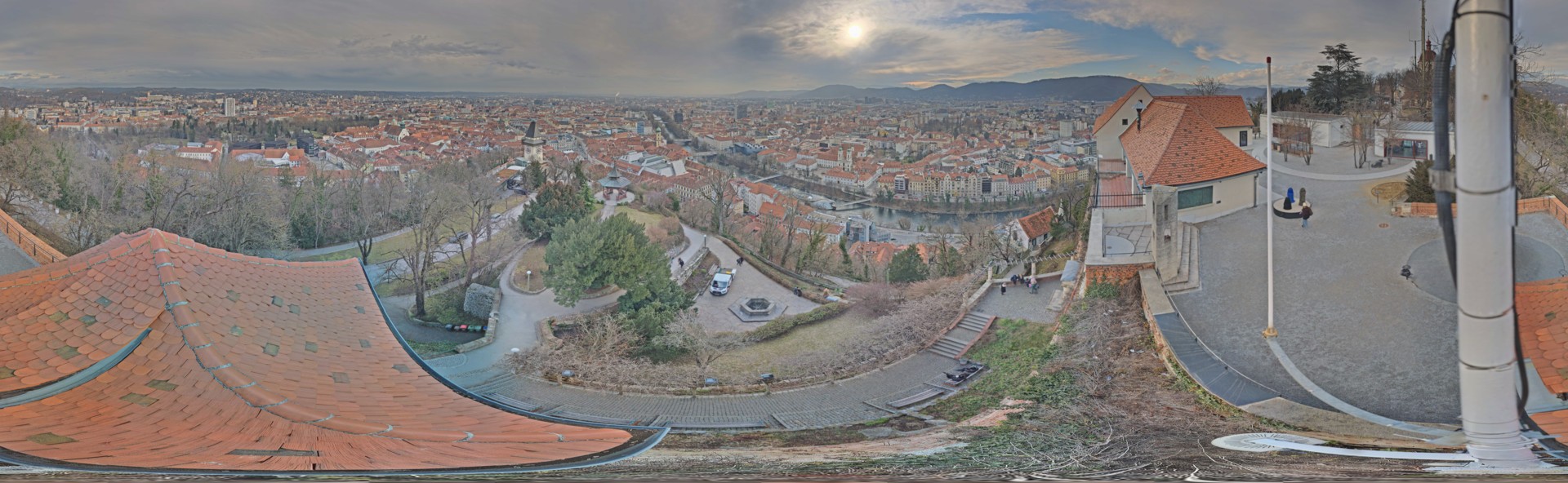 Archiv Foto Webcam Graz: Panorama vom Schlossberg