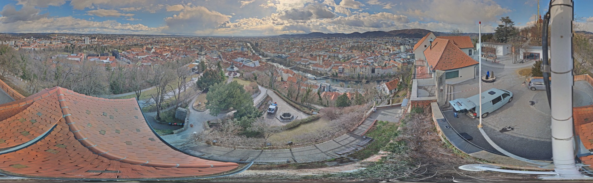Archiv Foto Webcam Graz: Panorama vom Schlossberg