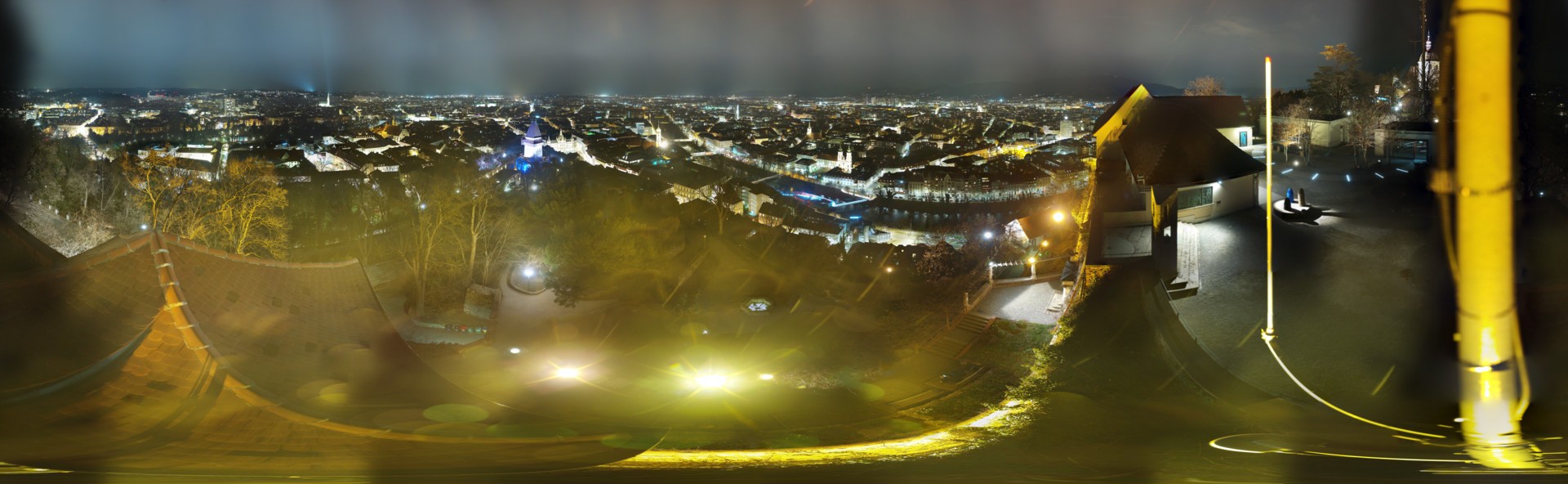 Archiv Foto Webcam Graz: Panorama vom Schlossberg