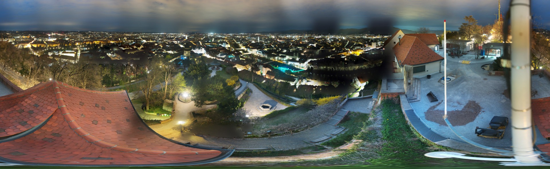 Archiv Foto Webcam Graz: Panorama vom Schlossberg