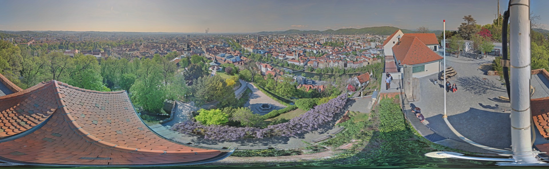 Archiv Foto Webcam Graz: Panorama vom Schlossberg