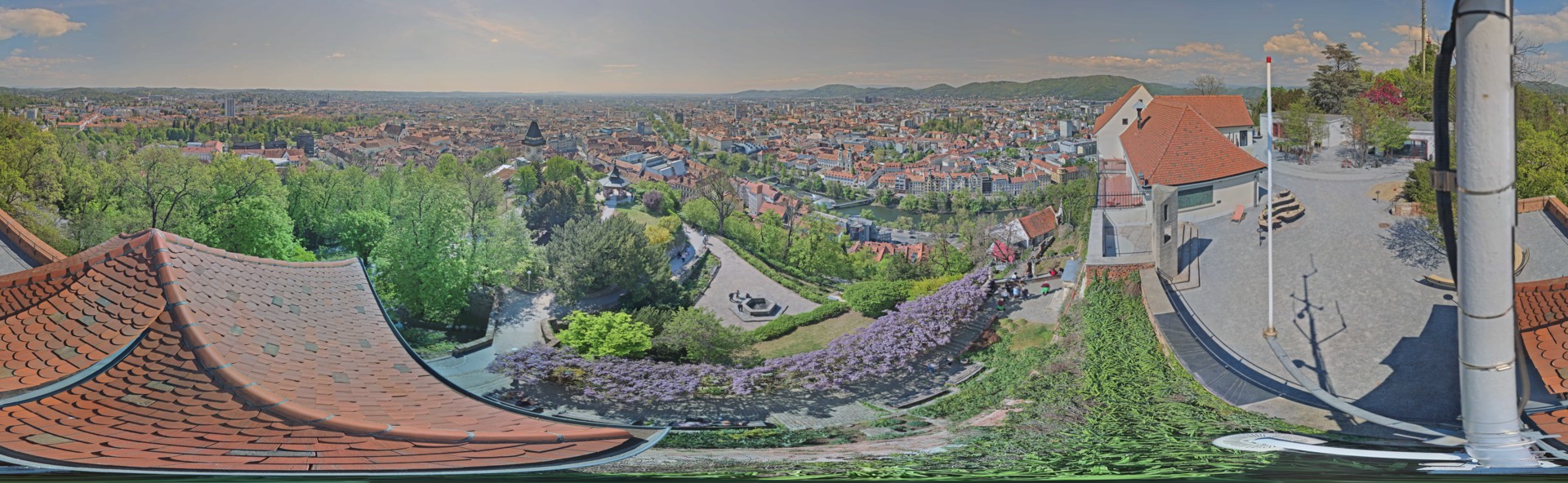 Archiv Foto Webcam Graz: Panorama vom Schlossberg
