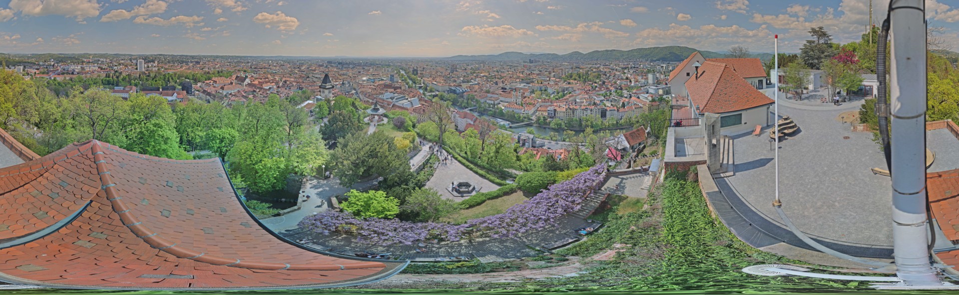 Archiv Foto Webcam Graz: Panorama vom Schlossberg