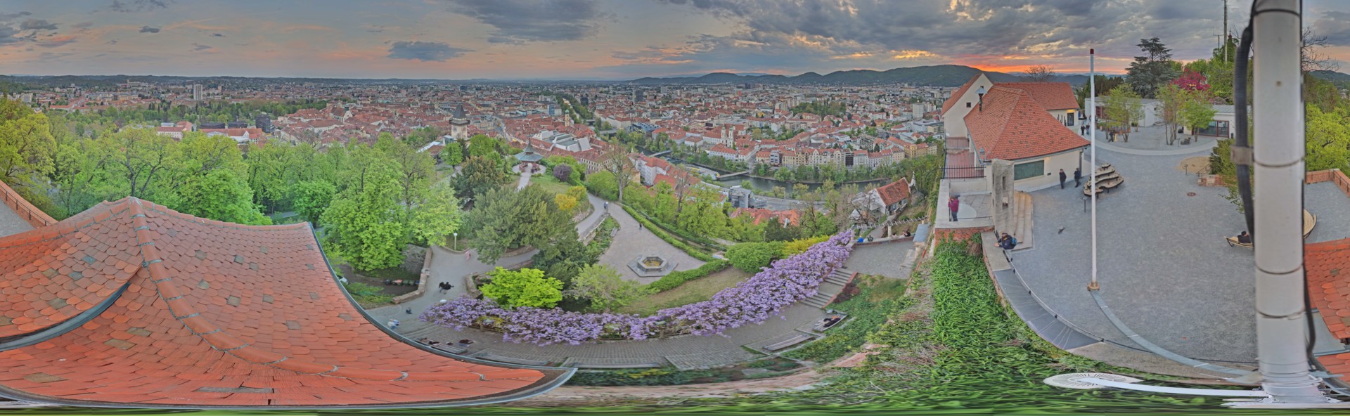 Archiv Foto Webcam Graz: Panorama vom Schlossberg