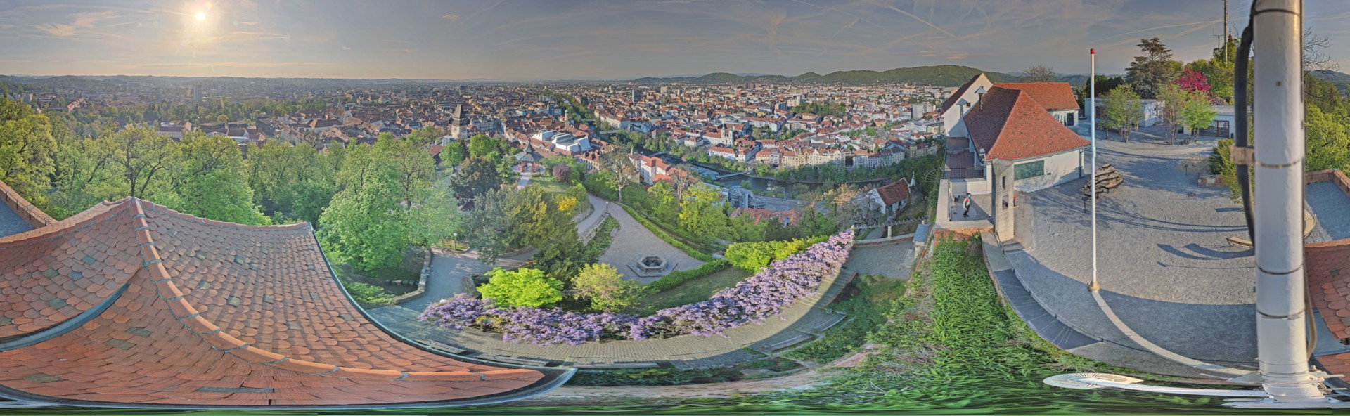 Archiv Foto Webcam Graz: Panorama vom Schlossberg