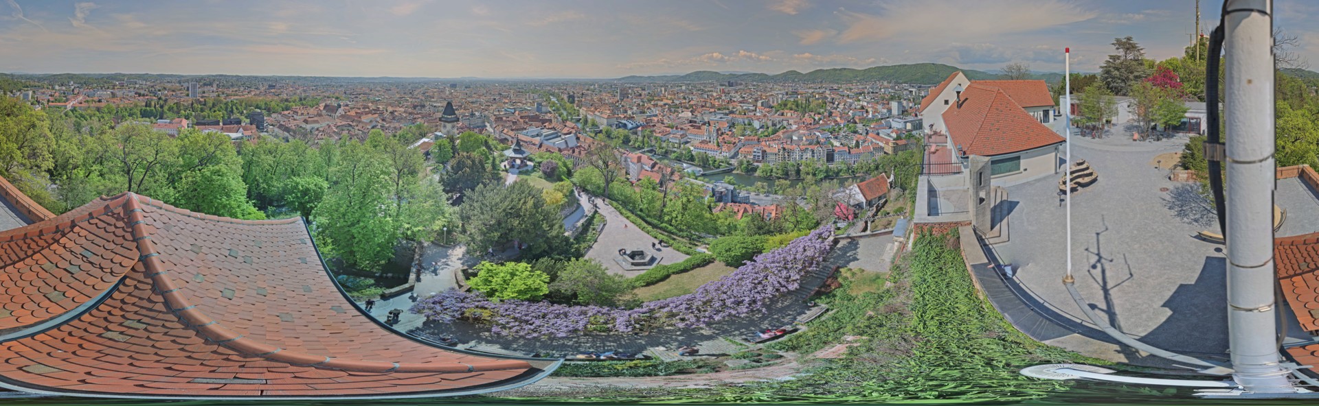 Archiv Foto Webcam Graz: Panorama vom Schlossberg