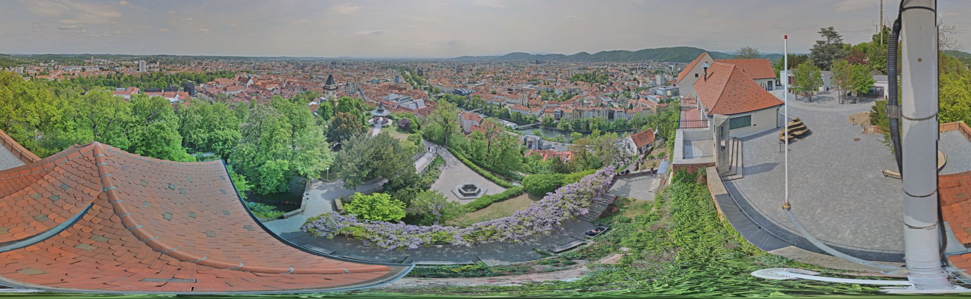 Archiv Foto Webcam Graz: Panorama vom Schlossberg