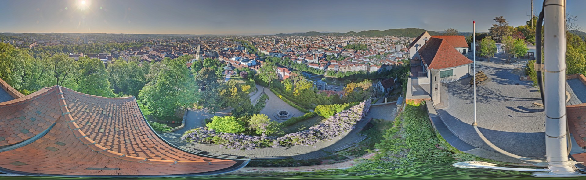 Archiv Foto Webcam Graz: Panorama vom Schlossberg