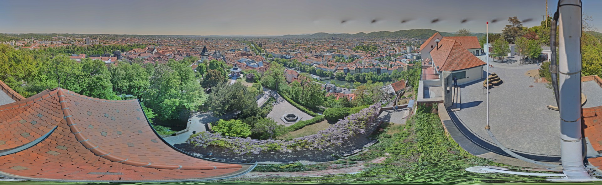 Archiv Foto Webcam Graz: Panorama vom Schlossberg