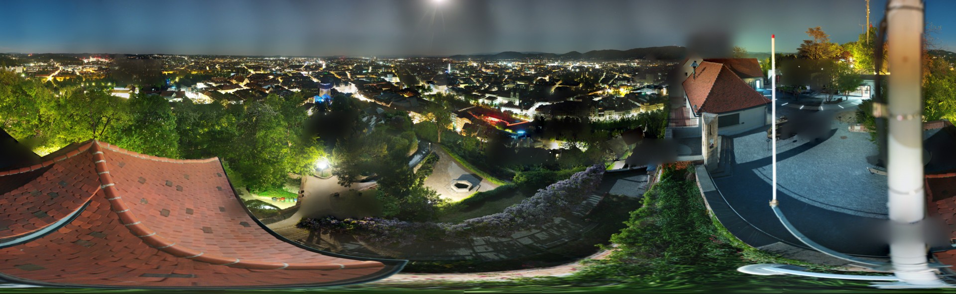 Archiv Foto Webcam Graz: Panorama vom Schlossberg