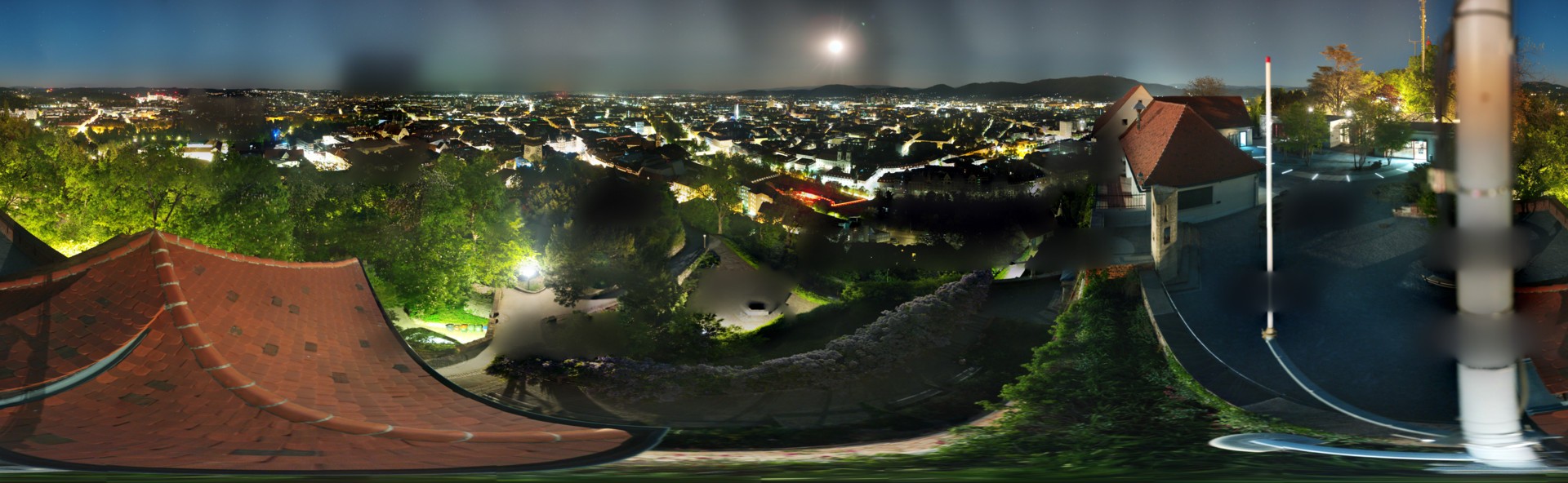 Archiv Foto Webcam Graz: Panorama vom Schlossberg